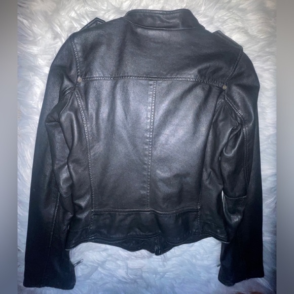 ZARA BASIC Women’s Biker Leather Jacket (S) - Picture 3 of 4